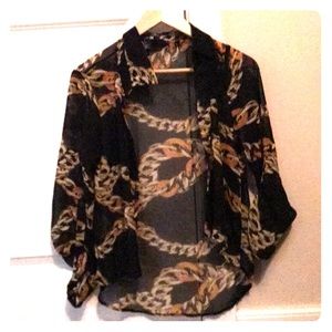 Chain button down blouse